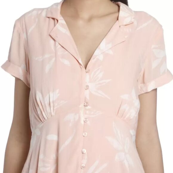 Vero Moda Collared Peach Button Up Vacation Dress Size M - Picture 3 of 5